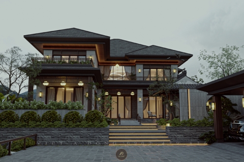 Thiết kế - Thi công kiến trúc biệt thự tại Vĩnh Phúc - Anh Ngọc